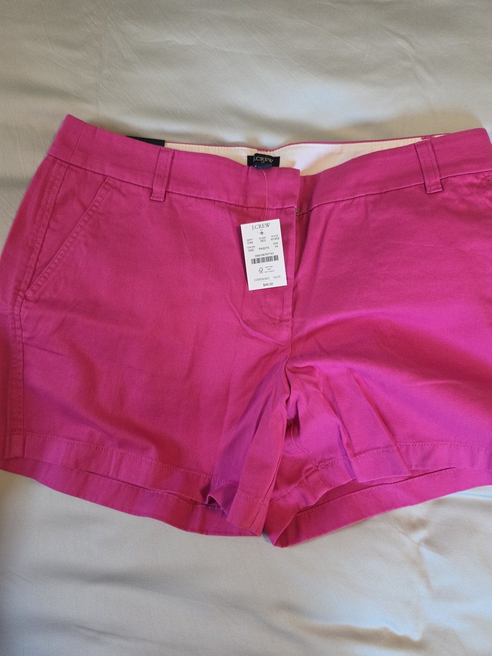 J. Crew Women’s Chino Shorts - Pink, Cream, Light Gray - Size 14 - Picture 3 of 9